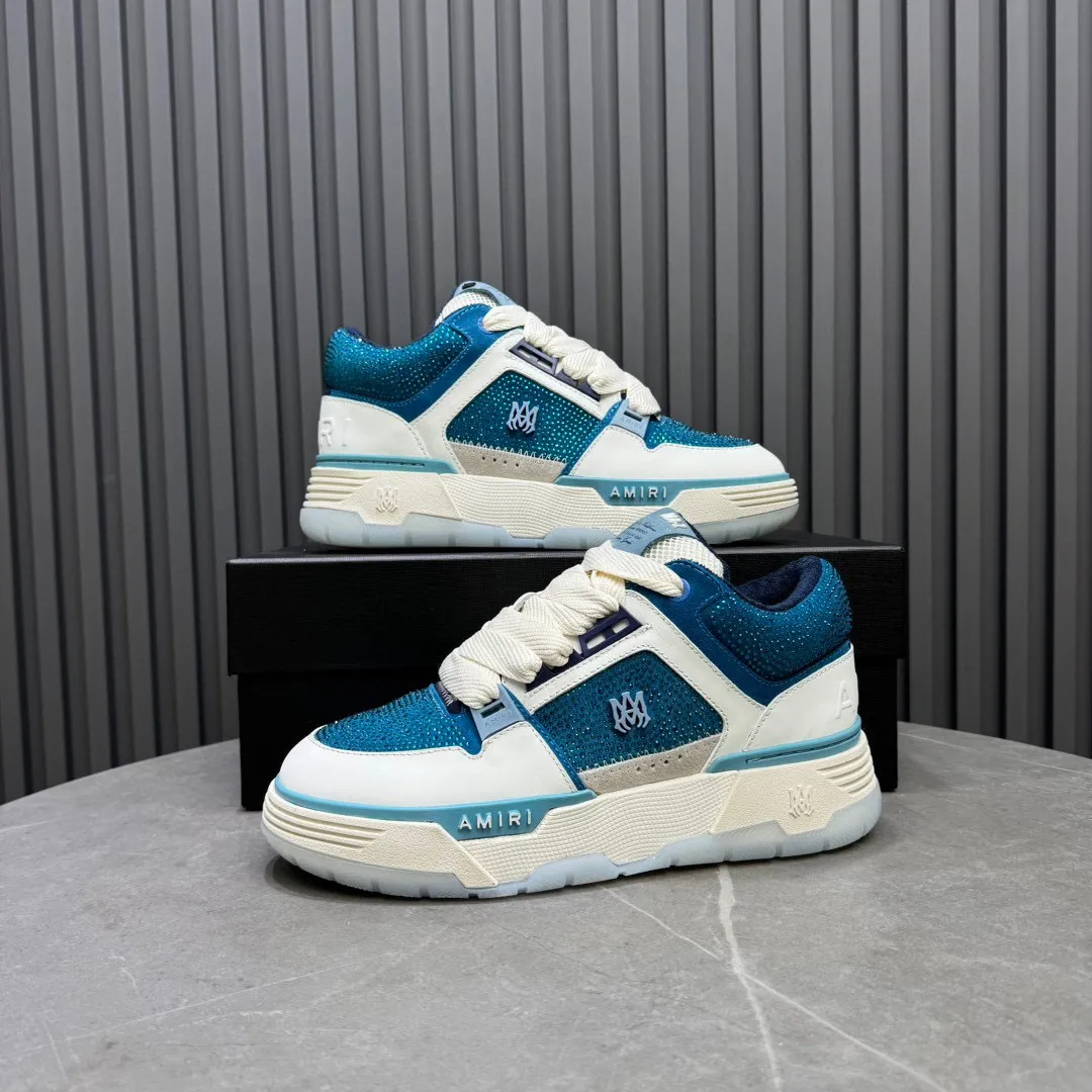 Men's men's shoes 💰800 AMIRI Amir Couple's new hot brick high street sneakers with bone sports shoes, toe-layer cowhide upper, upper side bones, purely hand-stitched, with good three-dimensional effect, customized metal LOGO, code number 35-44 (45, 46 customized)